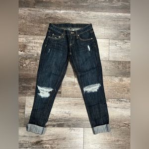 NWT LF Carmar 23 XS Dark blue distressed cuffed jeans